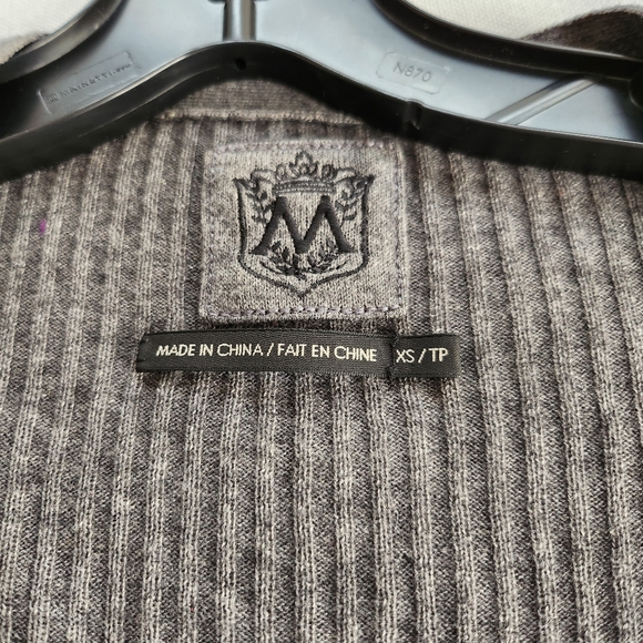 Club Monaco XS cashmere cotton blend ribbed cardigan, gray - Picture 3 of 10